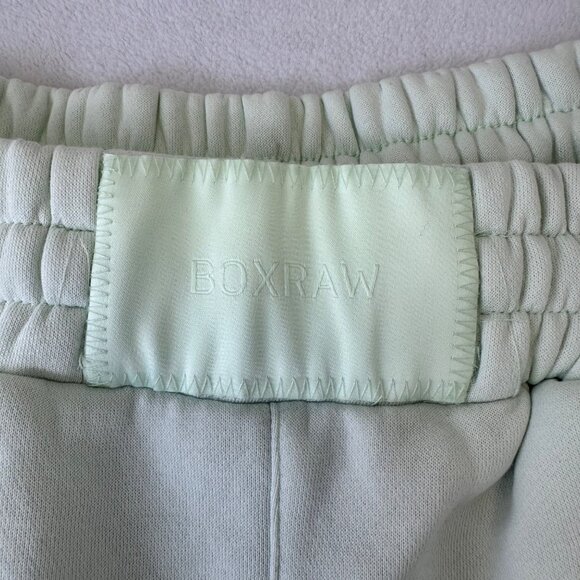 Boxraw Womens Boyfriend Shorts Mint Green Sweat Shorts Casual Size Large - Picture 6 of 15